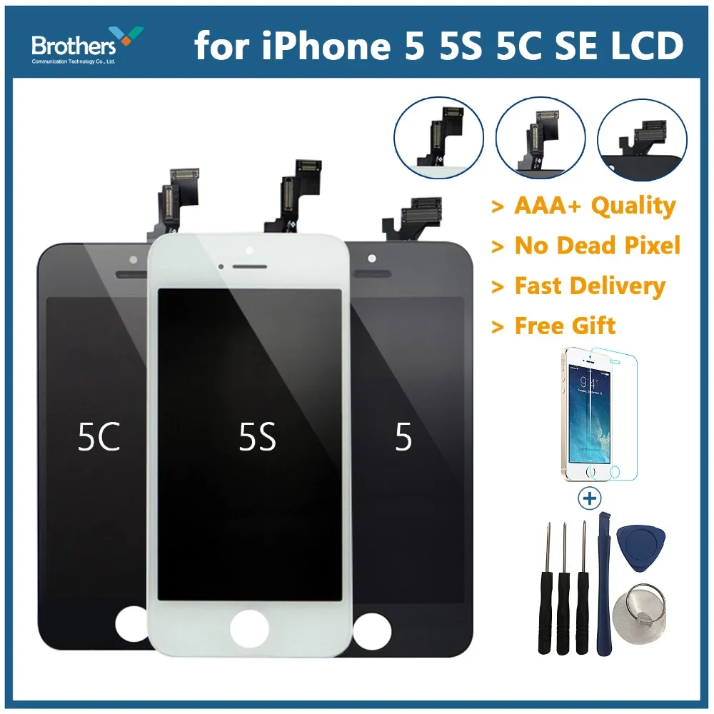 Для iPhone 5 5S ЖК-дисплей Дисплей Сенсорный экран планшета телефон замена монтажный инструмент для iPhone 5S ЖК-дисплей для iPhone 5 ЖК-дисплей экран экран на айфон 5s смартфон телефоны