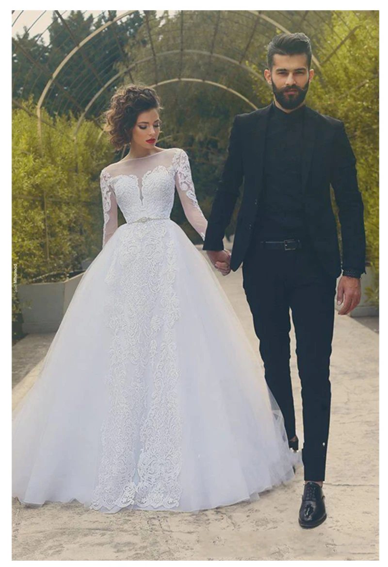 Luxury African Wedding Dresses Ball Lace Appliques Classical