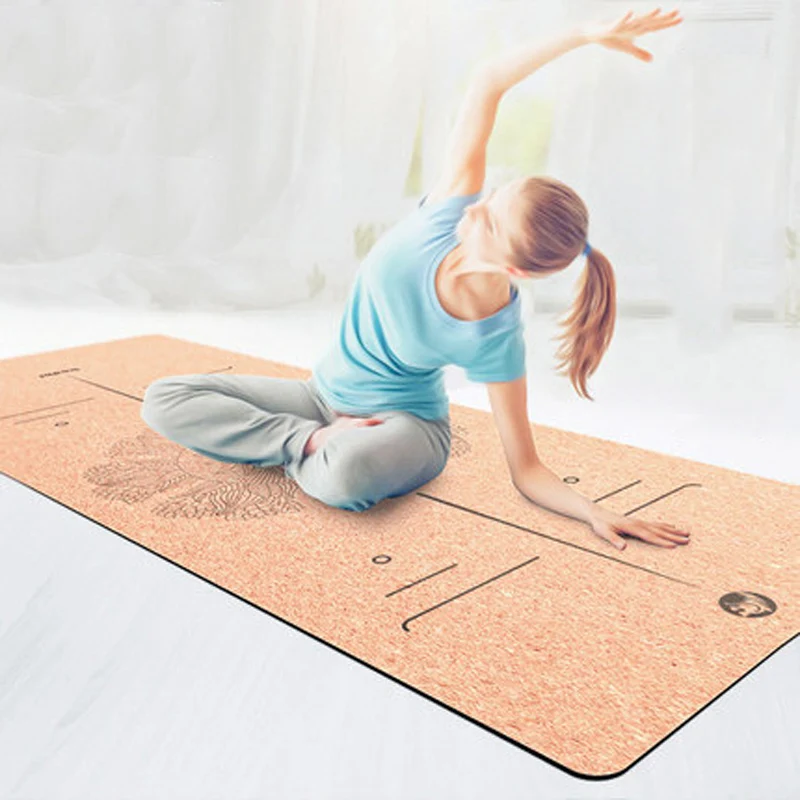 TPE+Cork Non-slip Yoga Mat Fitness Mats Position Line Eco-friendly Natural Cork Yoga Mattress Pilates Mat Exercise Training Mats TPE+Cork Non-slip Yoga Mat Fitness Mats Position Line Eco-friendly Natural Cork Yoga Mattress Pilates Mat Exercise Training Mats