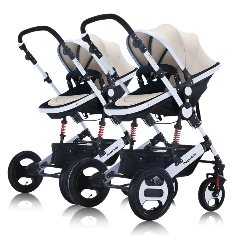 

DragonTwin baby strollers can sit and recline High landscape strollers for easy folding and shock absorption