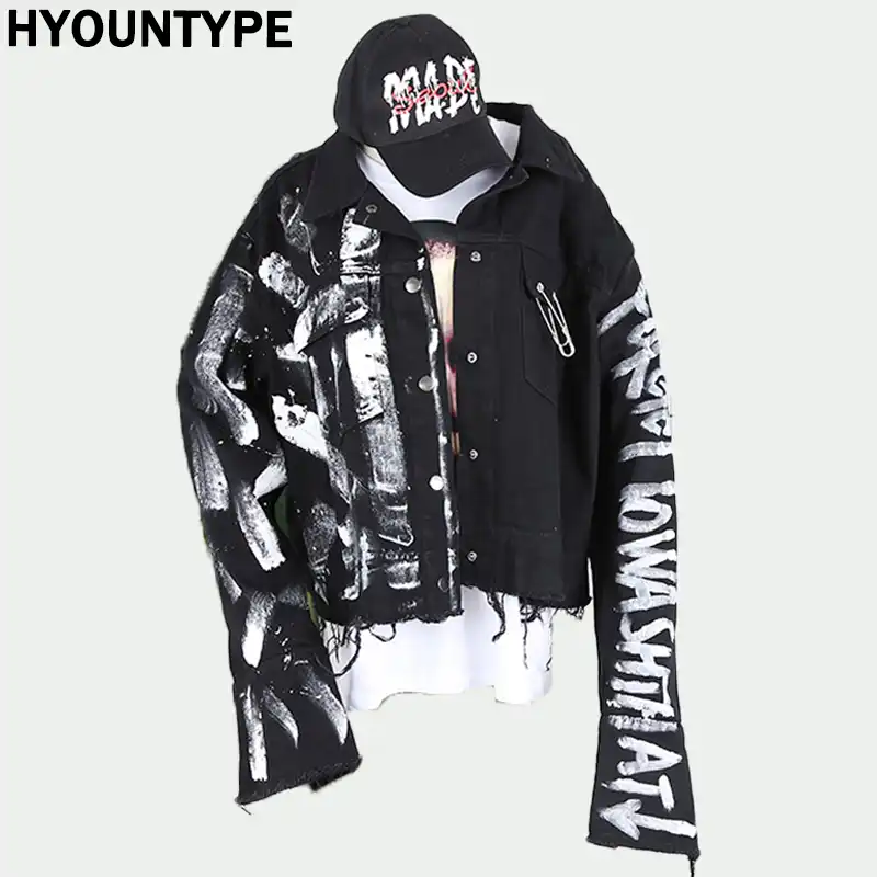 black designer jean jacket