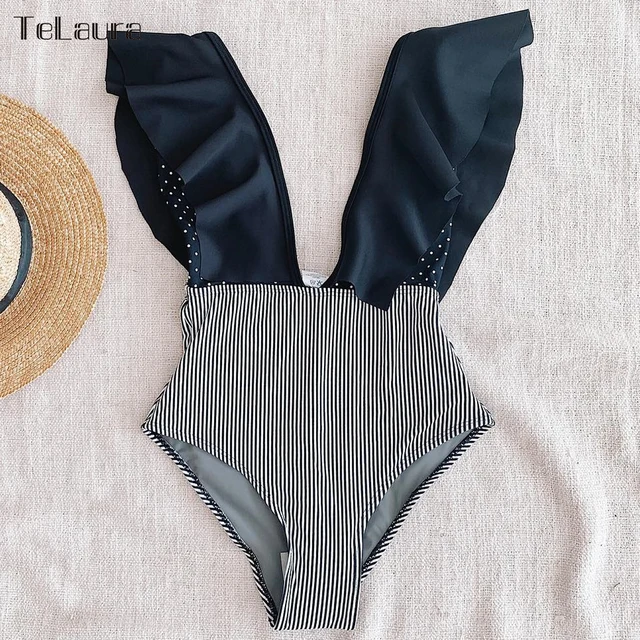 {Excellent|Wonderfull|Very Good|Very Recommended} 2019 Sexy One Piece Swimsuit Women Swimwear Push Up Monokini Bodysuit Ruffle Swimsuit Hollow Out Bathing Suit Summer Beach Wear Cheap Offers