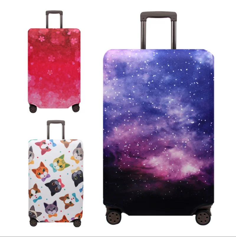 

18-32 inch Cats Eiffel Tower Elastic Fabric Luggage Protective Cover Trolley Case Suitcase Dust Cover Travel Accessories