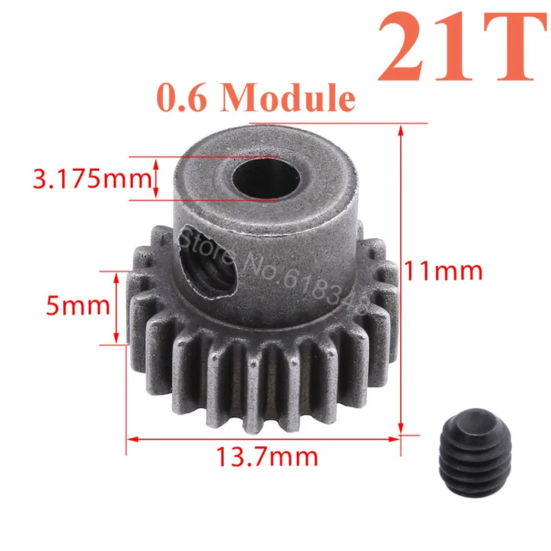 

11181 Metal Motor Pinion Gear 21T HSP 1/10 Parts For Electric RC Monster Truck Buggy Hobby Baja Redcat Racing Amax 94111