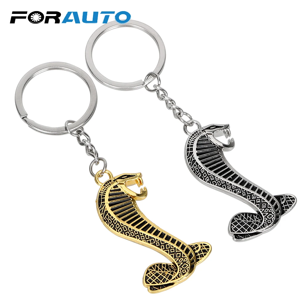 

Keychain Metal Cobra Snake Emblem Badge Car Keyring Key Ring Gift For Friend Interior Accessories