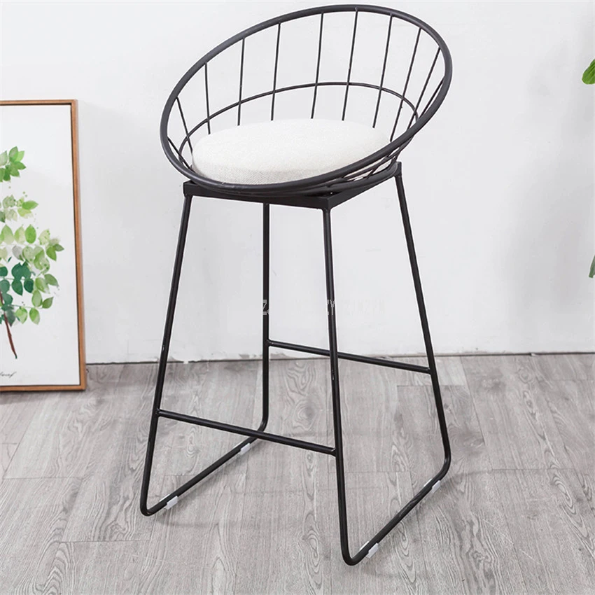 65cm/75cm Seat Height Bar Chair Modern Gold Black Metal Counter Stool Iron Art Soft Cushion European Coffee Shop High Footstool 65cm/75cm Seat Height Bar Chair Modern Gold Black Metal Counter Stool Iron Art Soft Cushion European Coffee Shop High Footstool