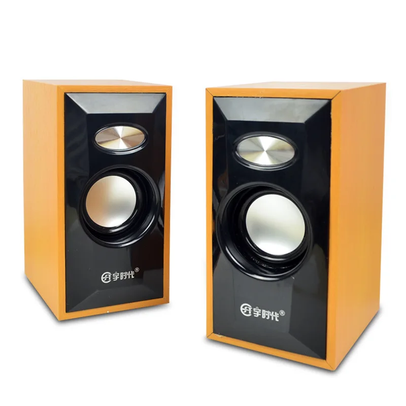 

Itek Wired Mini Multimedia Stereo Wooden Computer Speakers Portable USB Desktop Subwoofer Loudspeaker for Notebook Tablets MP4