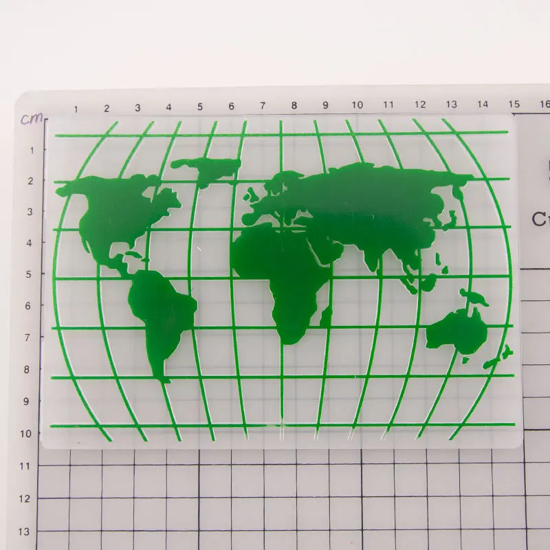

Global map Embossing folder Watering Plastic folded template for scrapbooking DIY handmade decoration tools