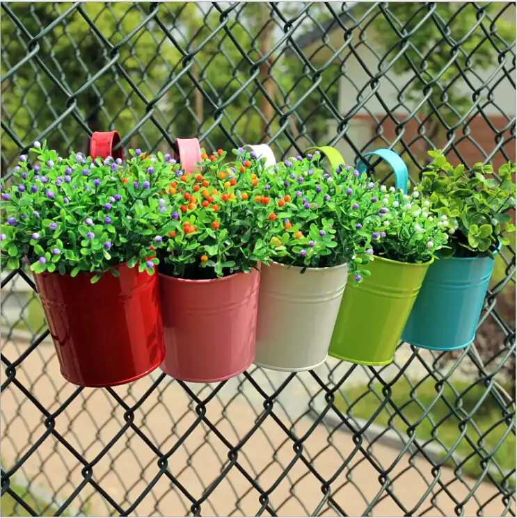 New Metal Flower Pot Plant Hanging Basket Balcony Pots Planter Flower Pot Plant Hanging Basket