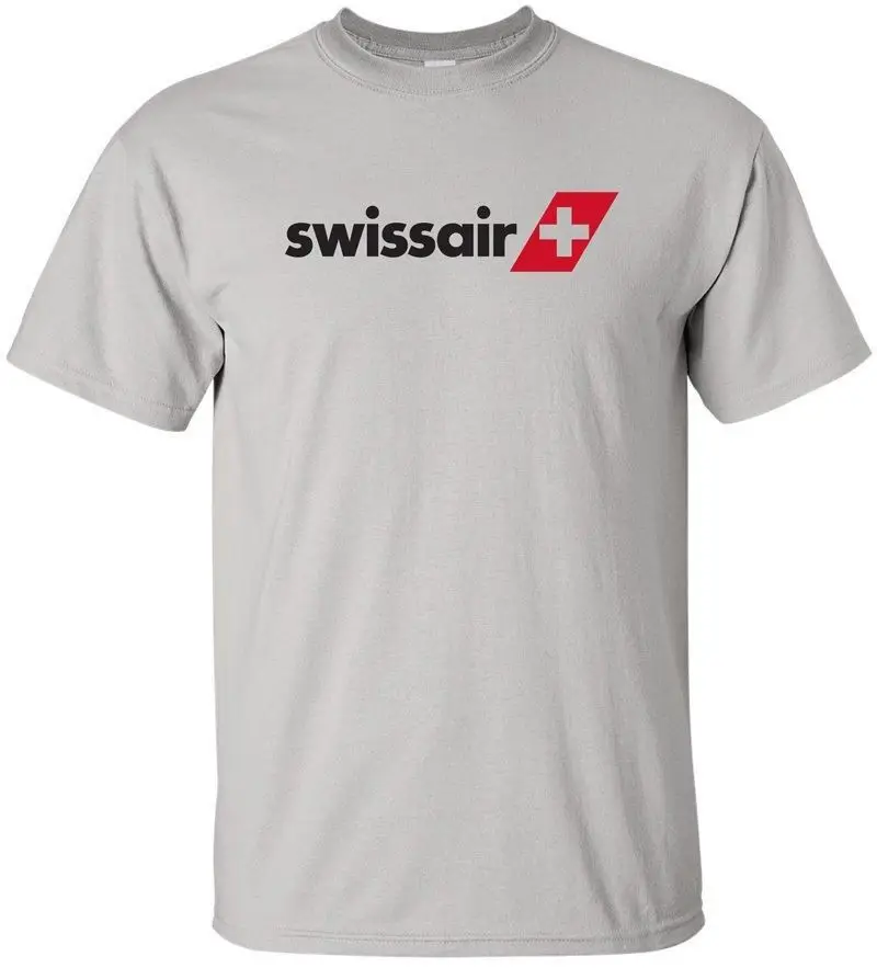Новинка 2019 модные мужские футболки с коротким рукавом винтажный логотип Swissair