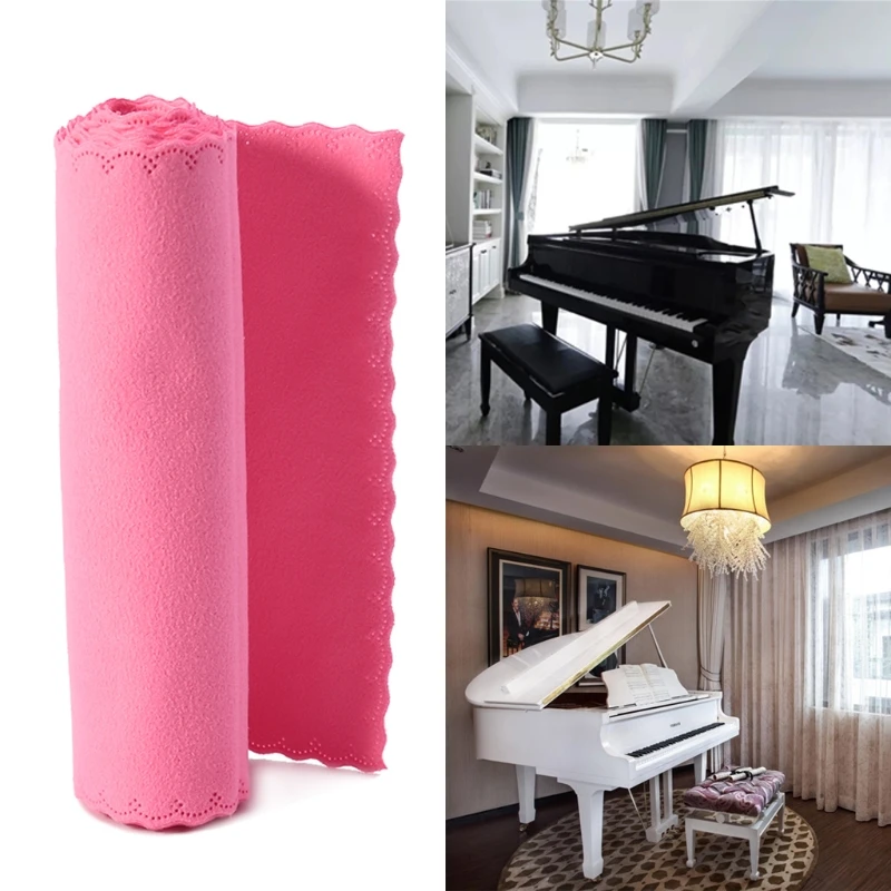Pink Soft Piano Key Cover Keyboard Dust Proof Moisture Fiber Cloth