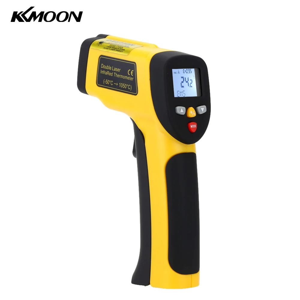 

Dual Laser Non-contact IR Infrared Thermometer Digital Temperature Tester Pyrometer W/ LCD Backlight Range -50~1050( -58~1922F)