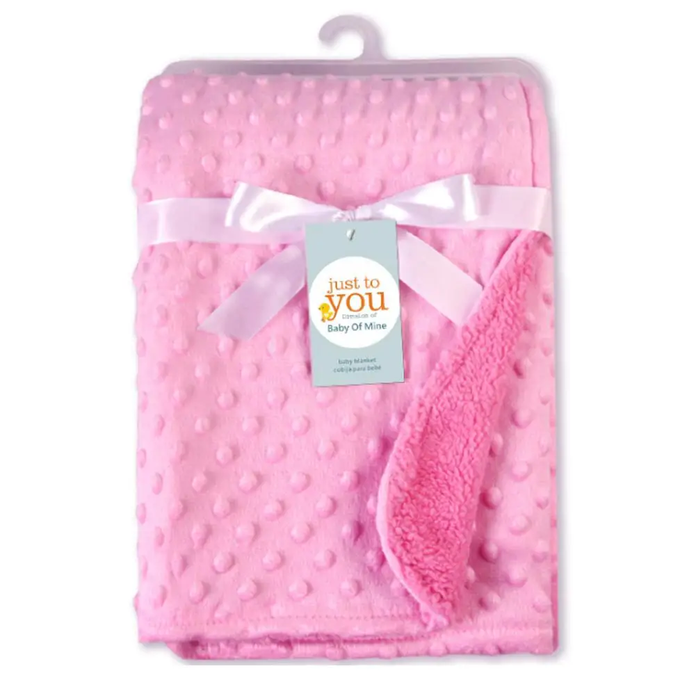 Детское одеяло s утепленный двухслойный флис детское Пеленальное Одеяло Bebes коляска обертывание постельное белье для новорожденных малышей - Цвет: Розовый