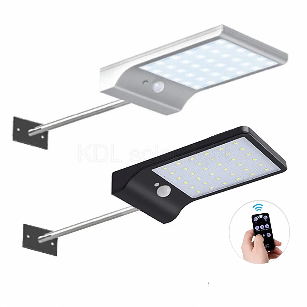 48LED Remote Control Solar Light PIR Motion Sensor IP65 Outdoor Garden Wall Lamp