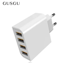 GUSGU USB настенное зарядное устройство универсальное 40 Вт дорожное зарядное устройство 4 порта адаптер для iPhone 7 Plus/6s plus 4S 5S samsung телефон USB зарядное устройство s