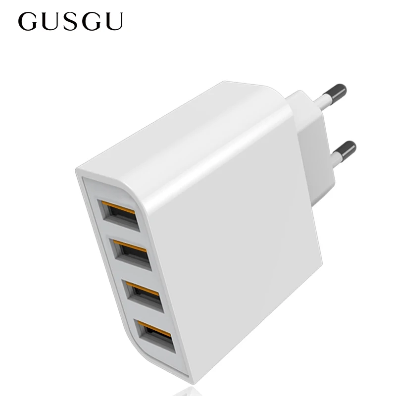 

GUSGU USB Wall Charger Universal 40W Travel Charger 4 Port Adapter For iPhone 7 Plus/6s plus 4s 5s Samsung Phone USB Chargers