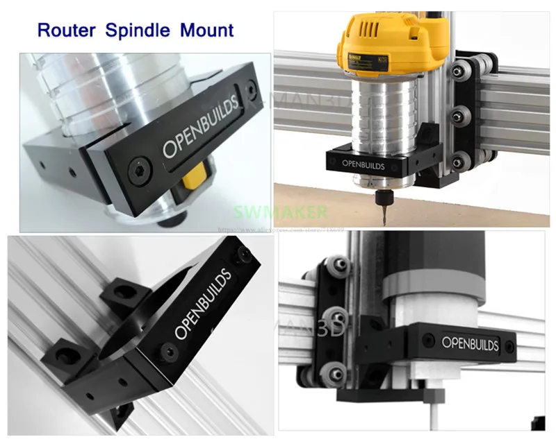 Openbuilds Router Spindle Mount Kit 52 mm 65 mm 71 mm 80 mm de Diâmetro Makita rt 0700c Cnc C-beam Machine Faça Você Mesmo Parts - Imagem 2
