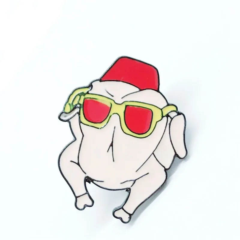 

WEISHUOLI Cute Enamel Cartoon Cartoon animal gas field fan with red glasses dog fashion badge brooch