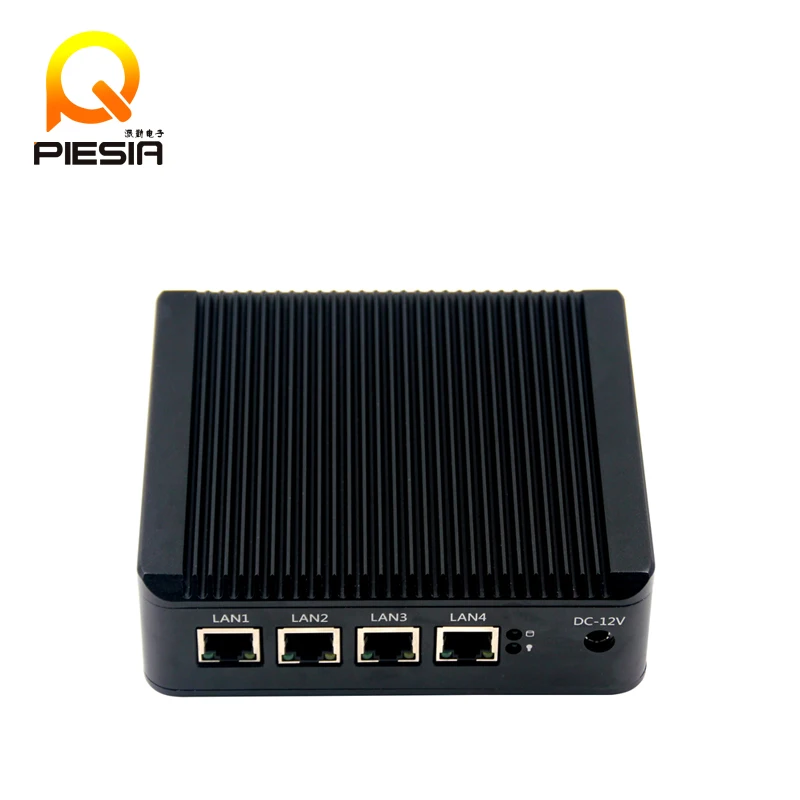 2017 Cheap Piesia baytrail j1900 mini pc quad core 4 lan 2 USB DC VGA Display port Mini pc Industrial Computer