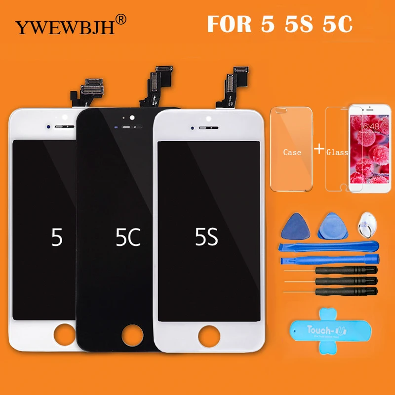 ЖК дисплей YWEWBJH для iPhone 5 запасная часть дисплея стеклянная сенсорная панель