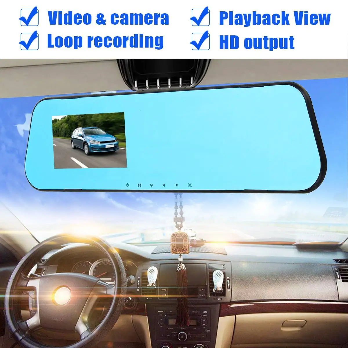  DVR Dash Kamera Dash Cam Auto DVR Spiegel Dual Linse Rückansicht Kamera Rück Dashcam Auto Recorder 