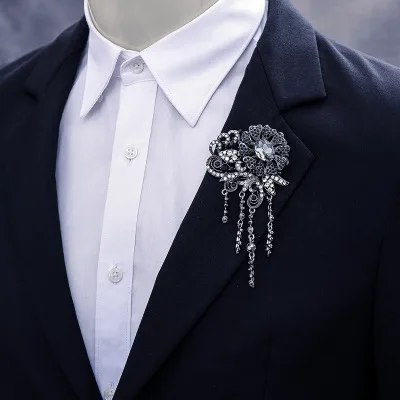 

Hot Sale Flower Brooch Crystal Pin Temperament Suit Accessories Elegant For Men Women Unisex