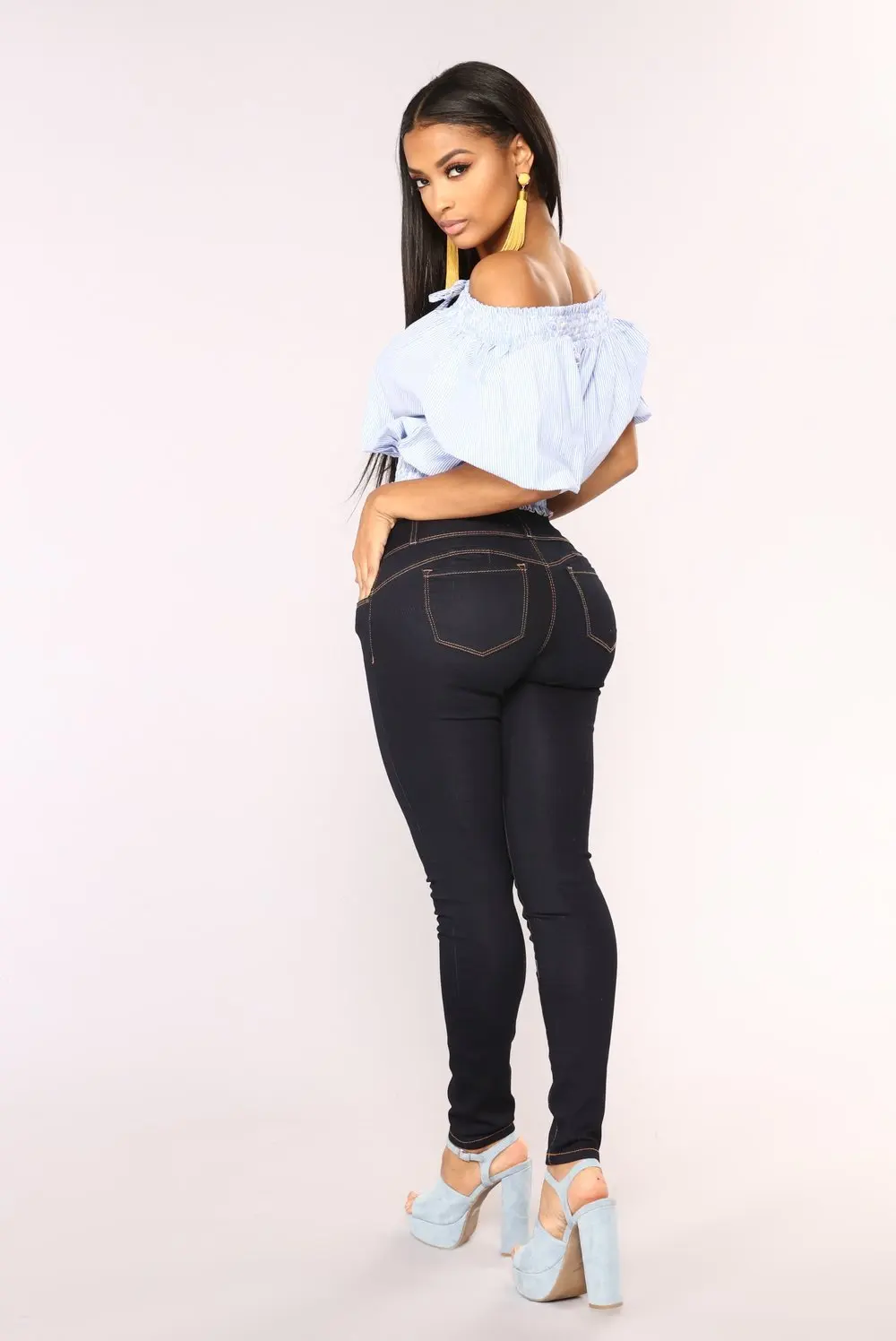 LIBERJOG женские узкие джинсы стрейч пуш-ап для бедер винтажные повседневные Большие размеры длинные узкие джинсовые брюки женские обтягивающие брюки