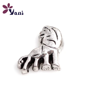 

F412 Alloy Metal Floating Locket Charms Gold/Silver Plated Animal Lion Charms for Glass Locket Accessories 20pcs/lot