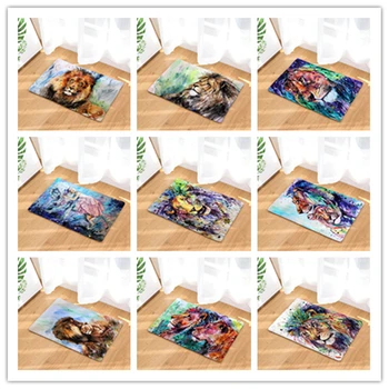 

Nordic INS style printed door mat Lion cartoon carpet mat bedroom door bed covered with blanket