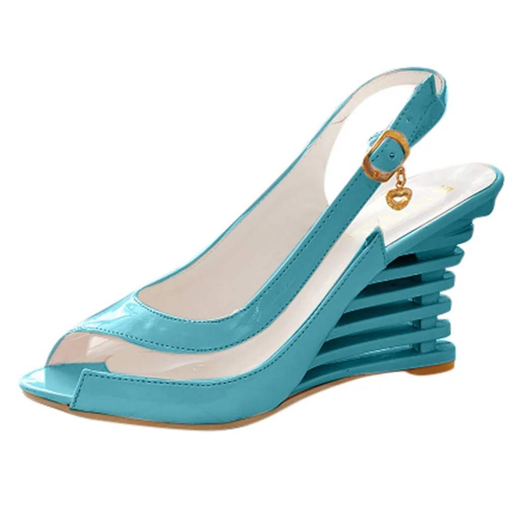 SAGACE Высокий каблук Сандалии для Для женщин туфли на танкетке с ремешком сзади и пряжкой ремень, рыба туфли на платформе на высоком каблуке босоножки на высоком каблуке, без шнуровки, женская обувь