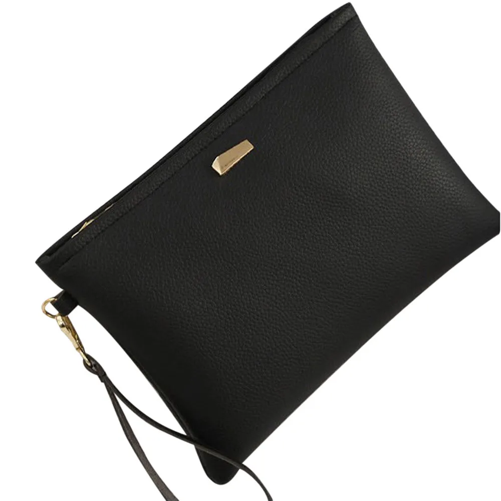 

Handbag ladies lychee leather envelope bag solid color hand bag small capacity mobile phone change key package A1