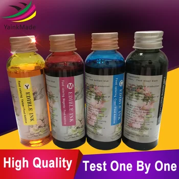 

Factory Price 4PCS/Lot 100ML High quality Edible Ink For Canon 4 Color Desktop Inkjet Printer For Cake Food Chocolate BK C M Y