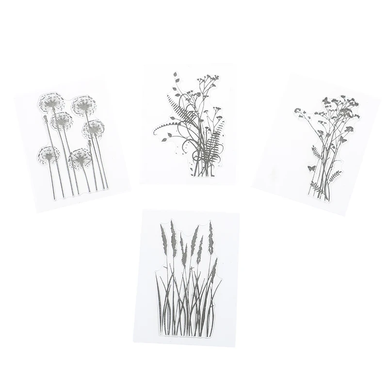 DIY цветок трава прозрачные силиконовые прозрачные штампы Inkpad Stamper аксессуары для скрапбукинга фотоальбом картина игрушка