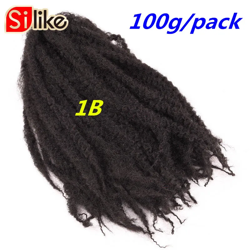 Афро кудрявые крученые волосы на крючках косички 10 цветов Marly косички волос 18 дюймов Сенегальские кудрявые волосы на крючках синтетические плетеные волосы Silike