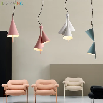

Industrial Modern Pendant Lights Metel Lamps Dining Room Macarons Bar Table Bedroom Lamp Front Desk Tapered Shade Lights Fixture