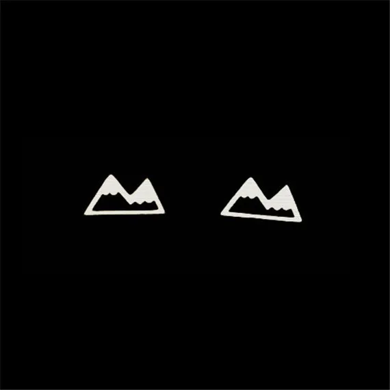 2016 Stainless Steel Brincos Landscape Simple Mountain Charm Stud Earrings for Women Gold Silver Minimalist Jewelry