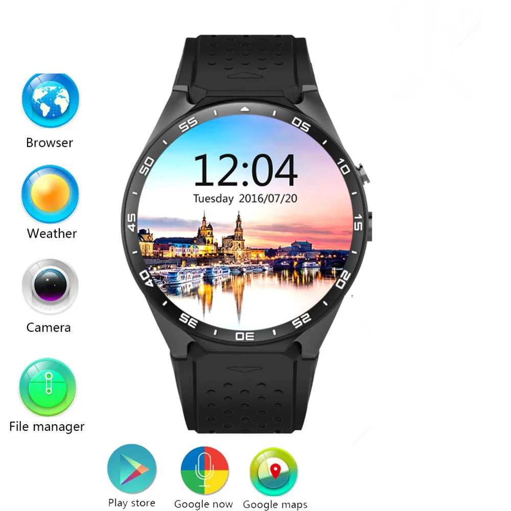

KW88 android 5.1 OS Smart watch electronics android 1.39 inch mtk6580 SmartWatch phone support 3G wifi nano SIM WCDMA