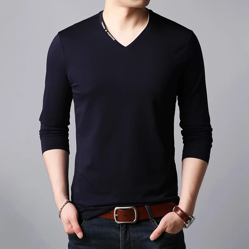 2019 New Fashion Brand T Shirts Men V Neck Trending Streetwear Tops Trends Boyfriend Gift Long Sleeve Tshirts Mens Clothing 2019 New Fashion Brand T Shirts Men V Neck Trending Streetwear Tops Trends Boyfriend Gift Long Sleeve Tshirts Mens Clothing