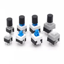 40 Uds táctil botón interruptor auto bloqueo 7*7MM 8MM * 8MM 8,5*8,5 MM 5,8*5,8 MM Micro interruptor + (40 Uds negro tacto PAC)