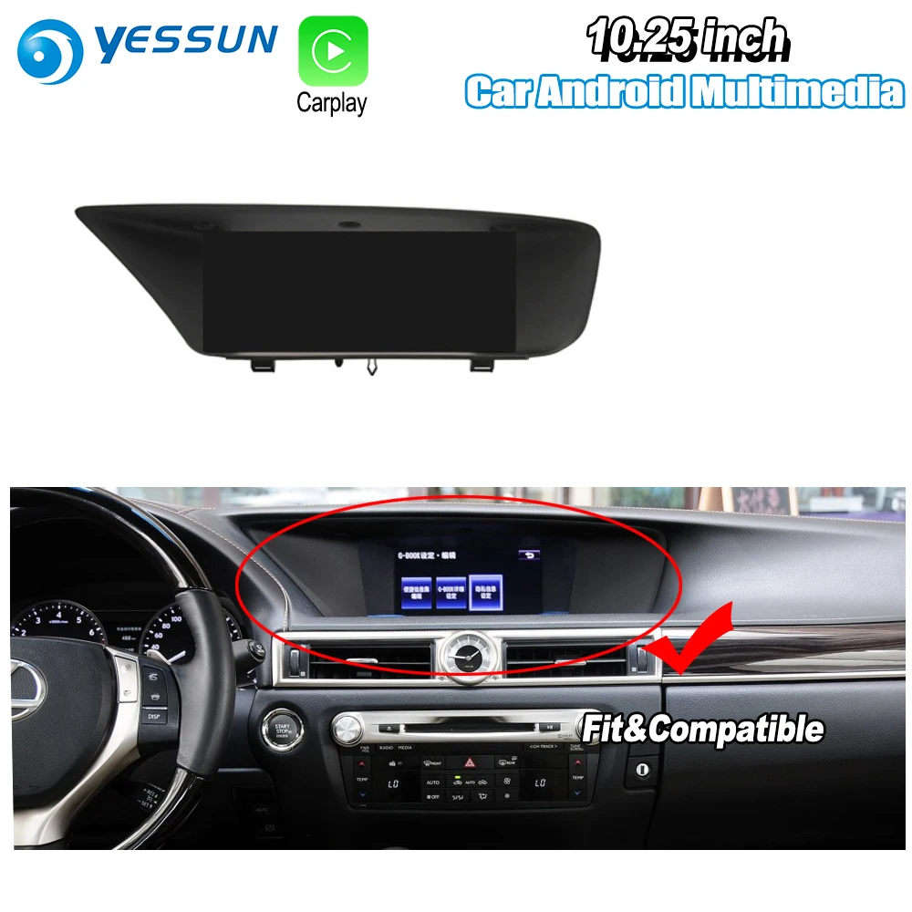 Excellent YESSUN 10.25" For Lexus GS 450h GS450h 2013~2018 Car Android Carplay GPS Navi maps Navigation Player Radio Stereo WiFi no DVD 1