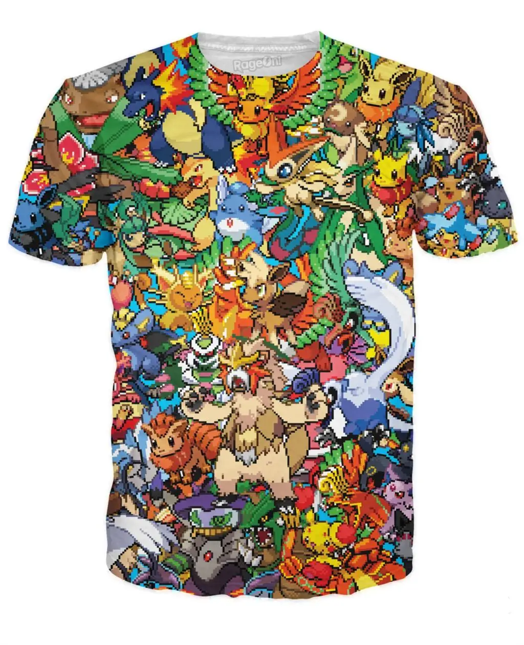 Newest Women Men 3d Print Character Tee 8Bit Pokemon Fusion T Shirt ...