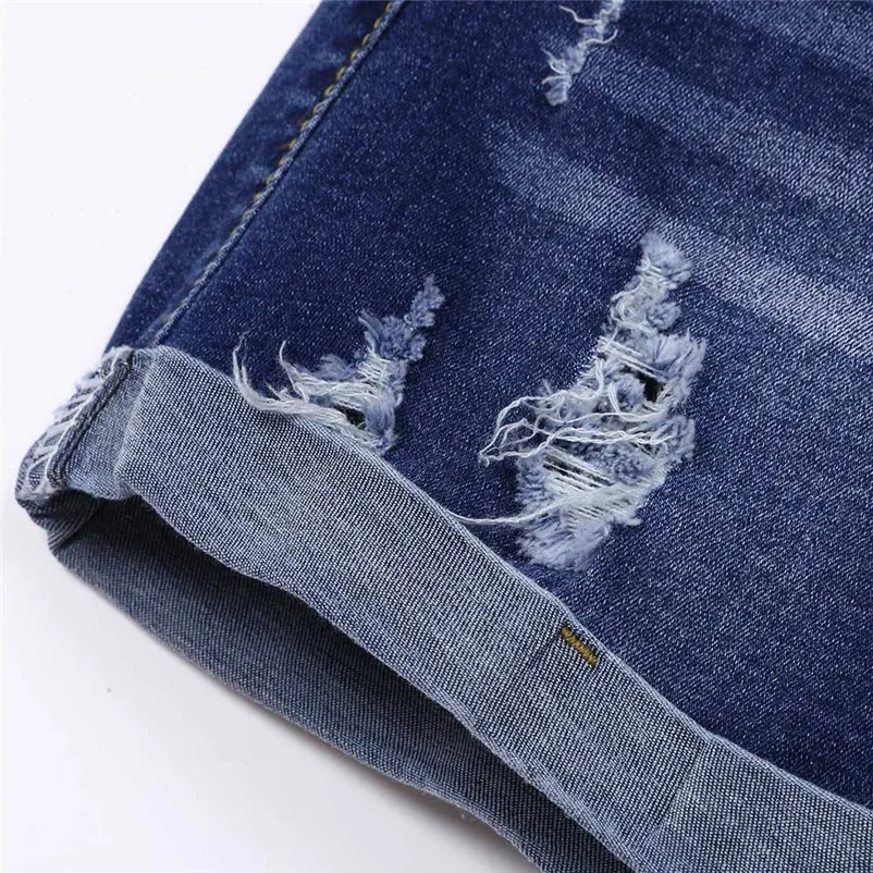 Fashion short jeans woman 2018 Low Waisted Washed Ripped Hole Short Mini Jeans Denim Pants Shorts Jeans mujer Pants A06#N (3)
