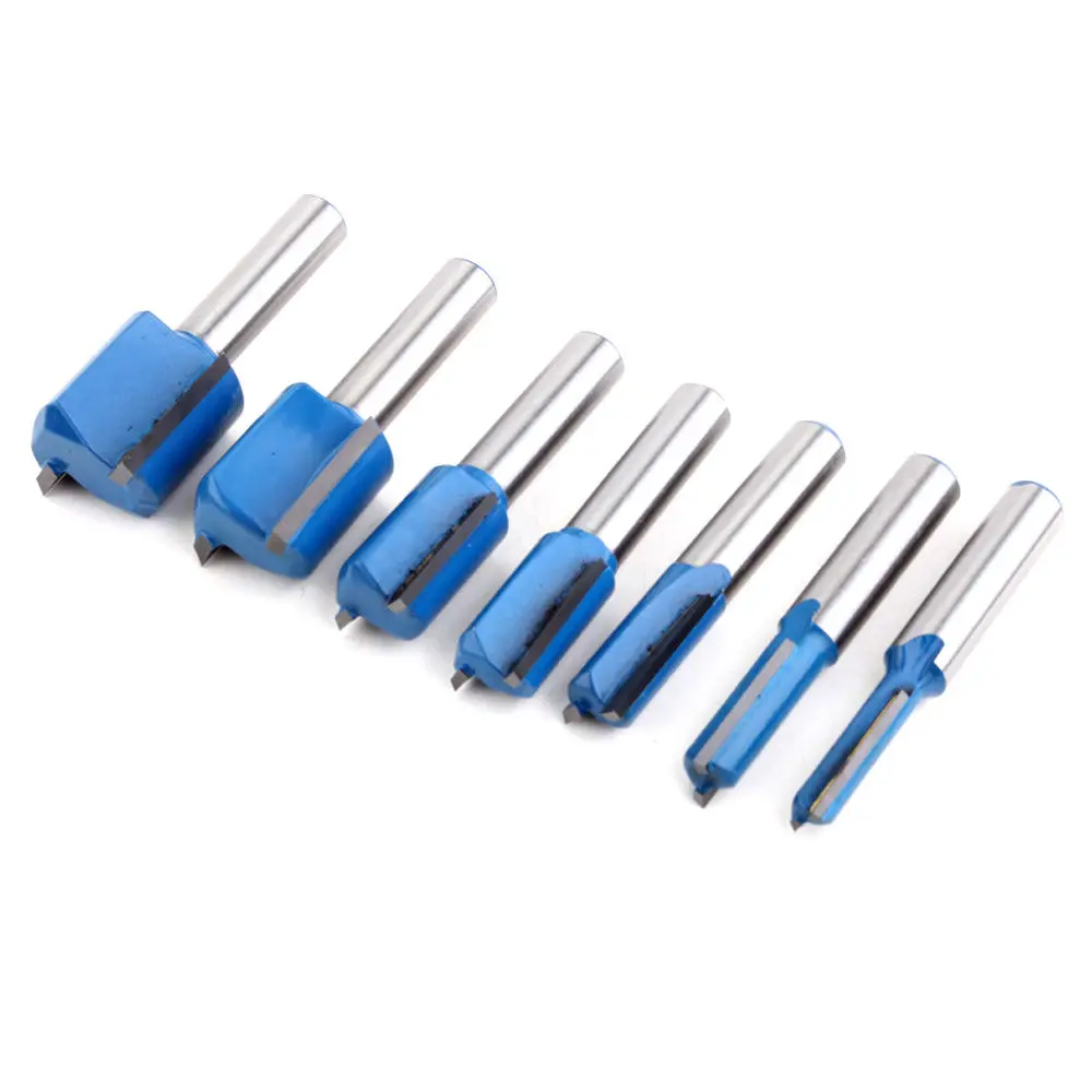 7PC 8mm Shank high quality Straight/Dado Router Bit Set 6,8,10,12,14,18