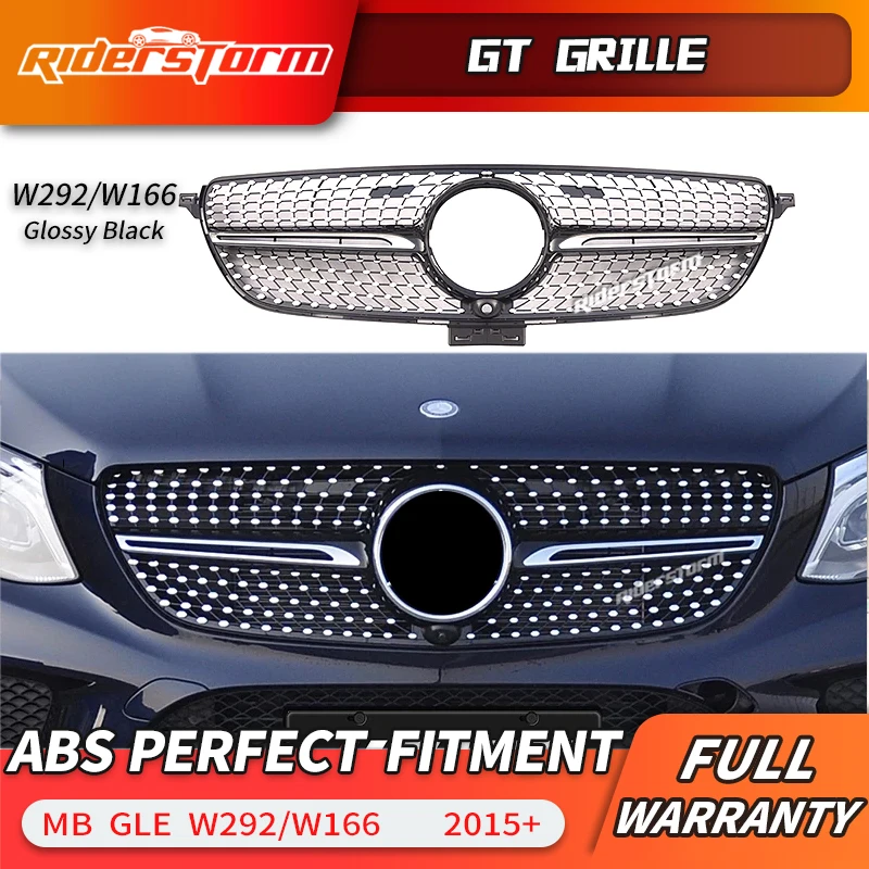 Для GLE класса W166 w292 Алмазная решетка 4 matic Передняя для Мерседес Бенц GLE300 GLE320 GLE350