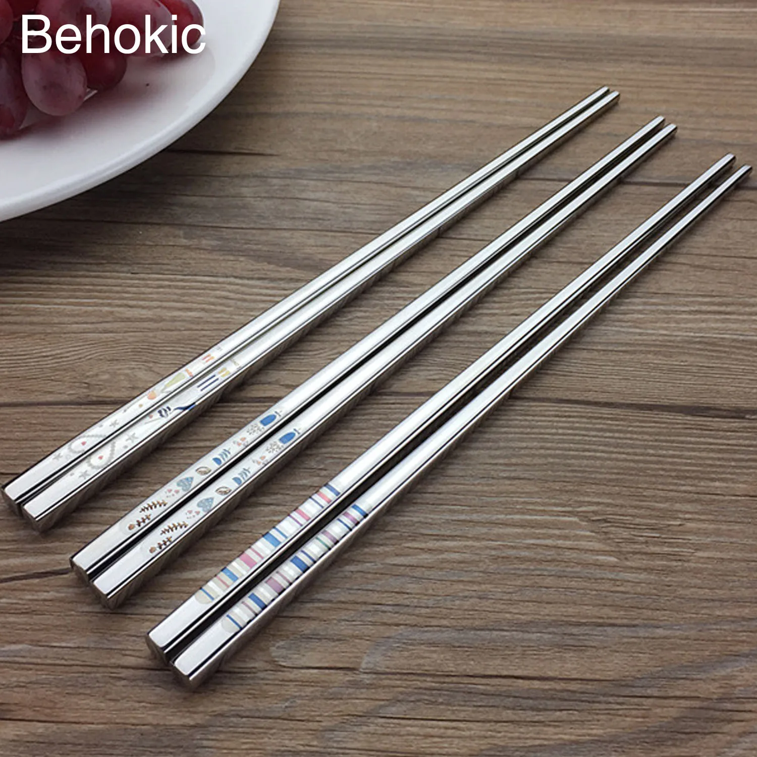 Buy Behokic 1 Pair Beautiful Stainless Steel Korean