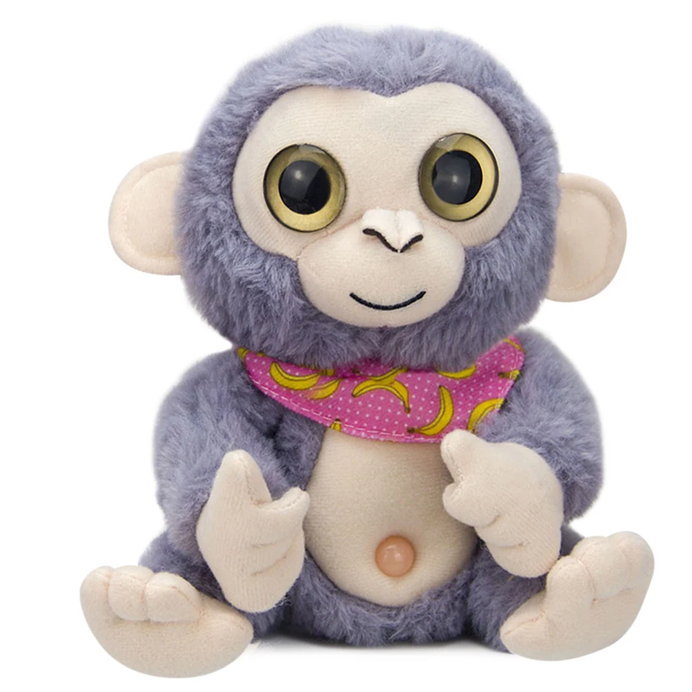 Мягкая плюшевая игрушка электрическая обезьянка говорящая Повтор говорящая Запись тело качели кукла смешная электронная запись домашних животных и повторная игрушка обезьяны - Цвет: Gray Cloud