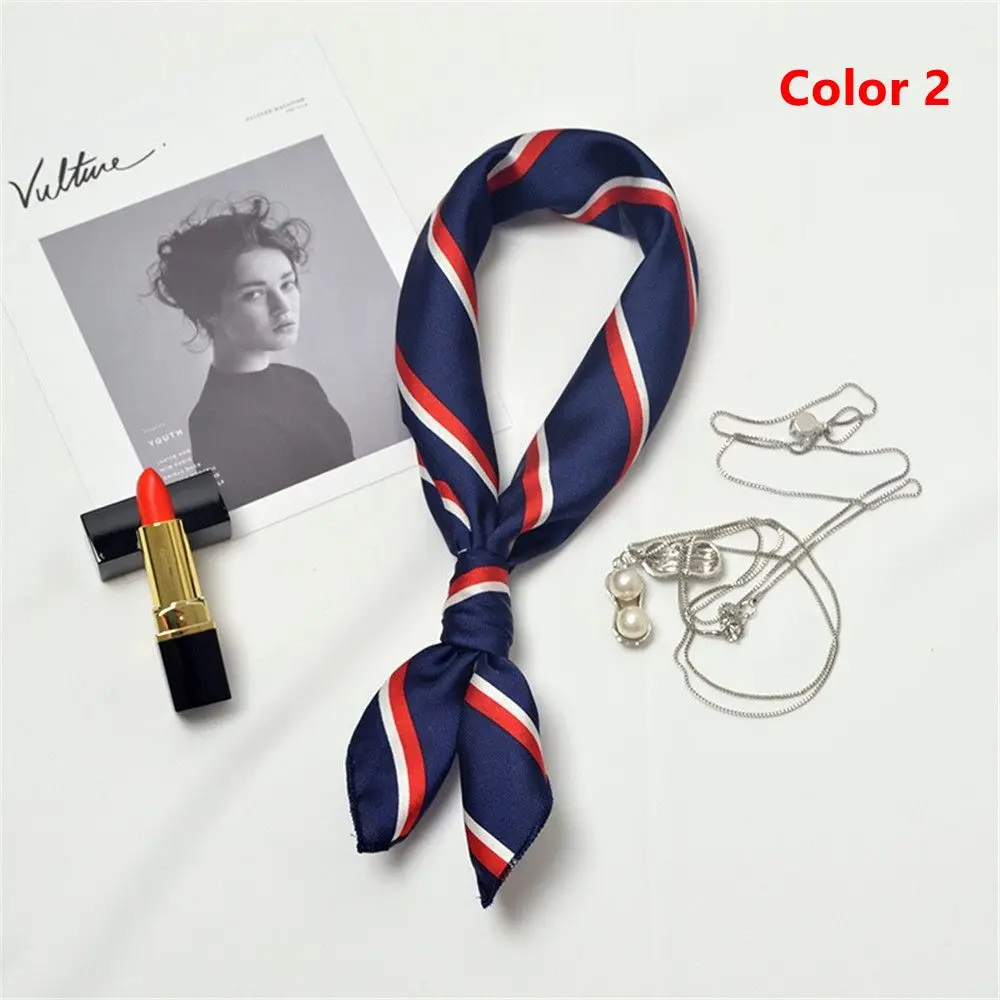 Летняя новинка, модный элегантный женский Шелковый атласный шарф, обтягивающий Ретро головной убор, маленькая винтажная повязка для волос для женщин и девушек - Цвет: Color 2