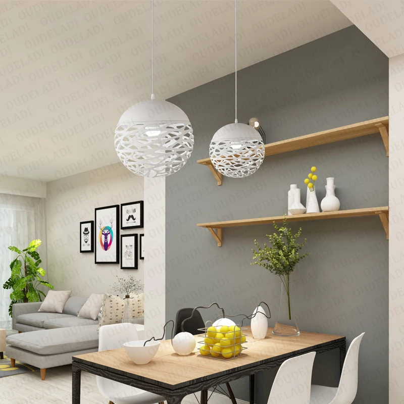  Modern LED pendant light iron Hollow out metal ball lamp living room bedroom shop bar contemporary  - 32950131396