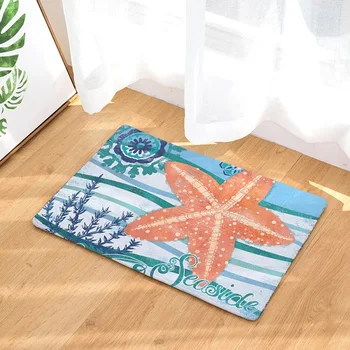 

HomeMiYN Bath Mat Star Fish 4 Kinds Marine Life Door Mat Anti Slip Bathroom Kitchen Footpads Home Decoration Mats for Kids
