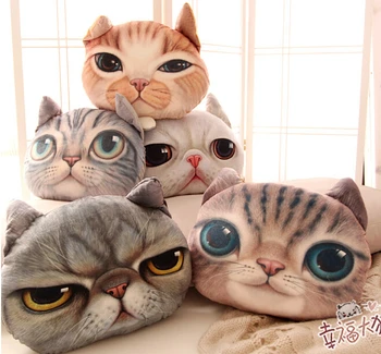 

Plush doll 1pc 37cm simulation funny cat digital printing pillow cushion home decoration stuffed toy creative gift for baby